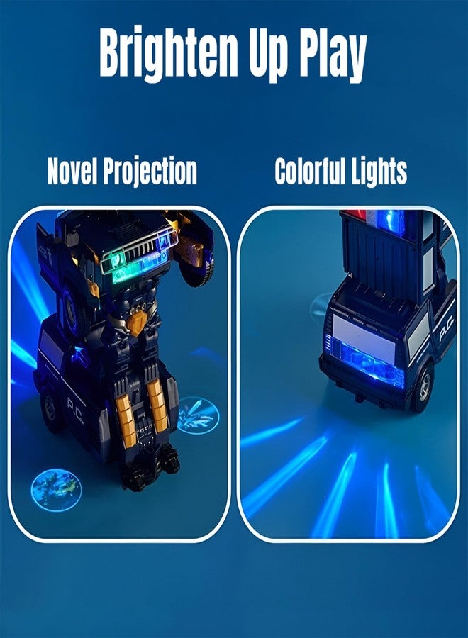 Kidology Transforming Robot Car With Light - Police Cars for Kids, Race Car to Robot Toy for Boys, Bump and Go Toddler Robot Toys, Black - Image 4